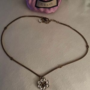 Gucci crystal G necklace